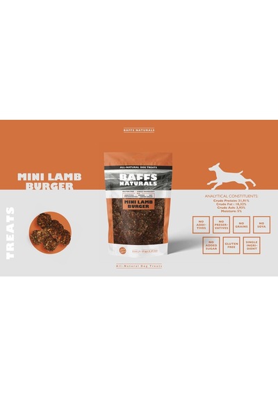 Kuzu Mini Burger 100% Doğal Köpek Ödül Maması 100 Gr 100 Gr X 1 Adet