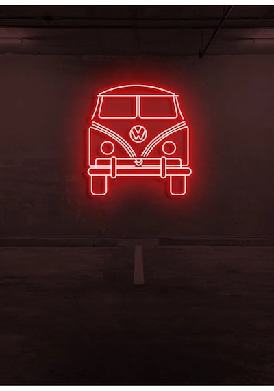 Minibüs Figürlü Neon Tabela Kırmızı