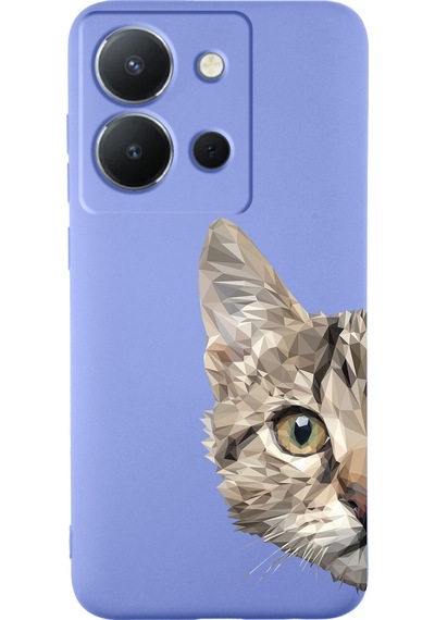 Vivo Y36 İle Uyumlu Catface Tasarımlı Lila Lansman Kılıf Çok Renkli