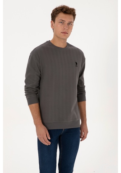 U.S. Polo Assn. Erkek Comfort Fit Bisiklet Yaka Antrasit Sweatshirt 50317050-VR006