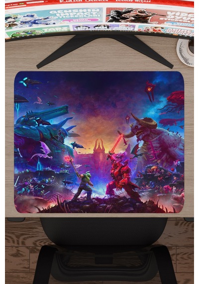 Doom Kaymaz Dikişli Kauçuk Oyuncu Mousepad V3 - 48x40 Xl Gaming Mouse Pad Fare Altlığı