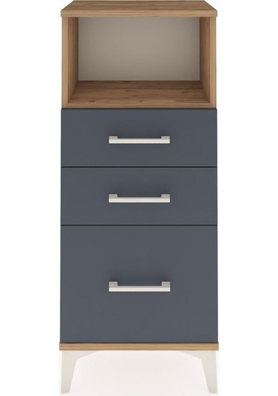 Arges Komodin Tek Raflı 3 Çekmeceli 44x30x106 Çam-antrasit Çam