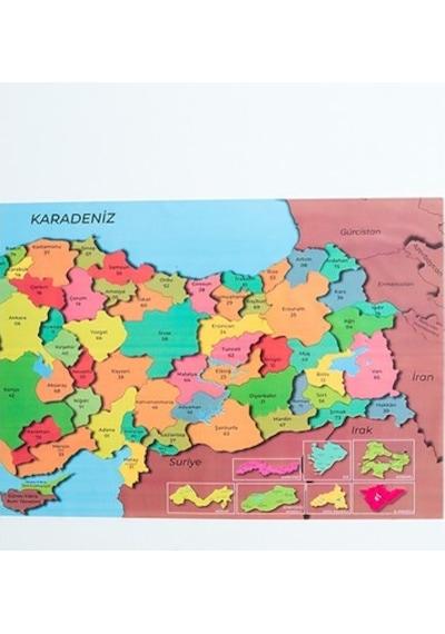Renkli Türkiye Haritası Statik Kağıt Tahta
