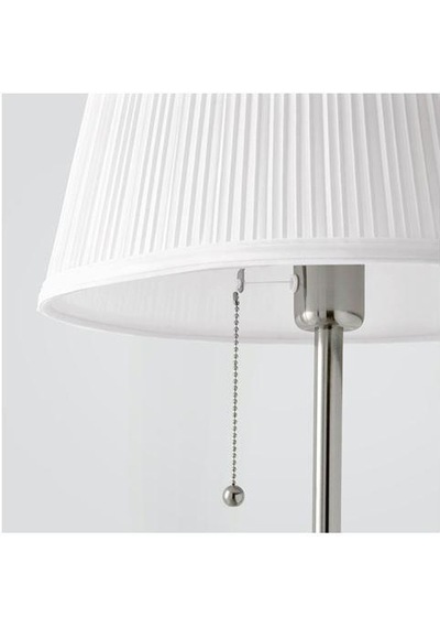 Yer Lambası Abajur,IKEA Beyaz-Metal Gümüş Rengi MeridyenDukkan Ma