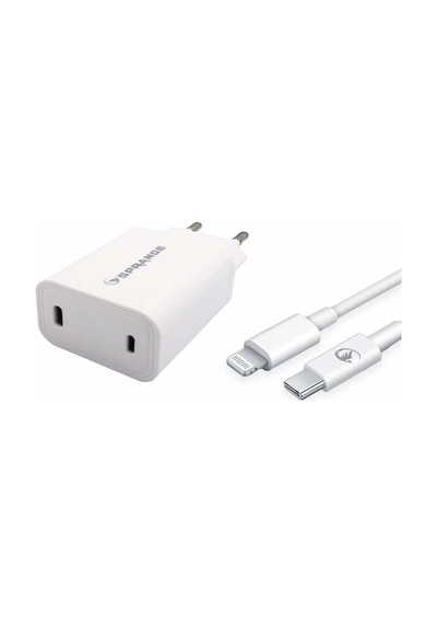 Sprange Plt-27 27w Lightning Usb-c Pd Hızlı Şarj Başlık Ve Data Kablosu