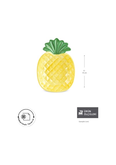 Karaca Pineapple Çerezlik 14 Cm Sarı
