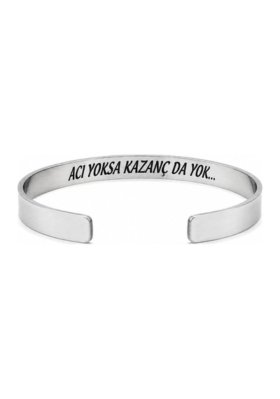 Çelik Bileklik Parlak Ve Paslanmaz Çelik Her Bileğe Uygun Ayarlanabilir Ölçülü Sözlü Bileklik Gümüş8