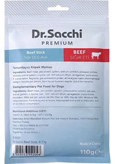 Dr.sacchi Premium Sığır Etli Çubuk Tahılsız Köpek Ödülü 5 10lu 110 Gr 109-30028.01