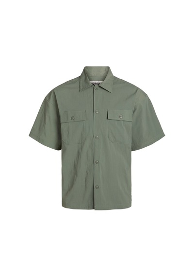 Jack & Jones Erkek Göğüs Cepli Oversized Gömlek - Altitude 12251280 Agave Green Yeşil