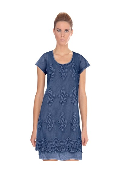 Bulalgiy Kadın Mavi Dantelli Elbise - Bga003794ts-mavi Mavi