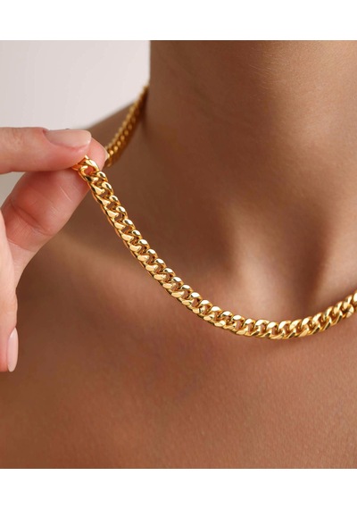 Bayar Gold 14 Ayar Altın Gurmet Zincir Kolye 6mm