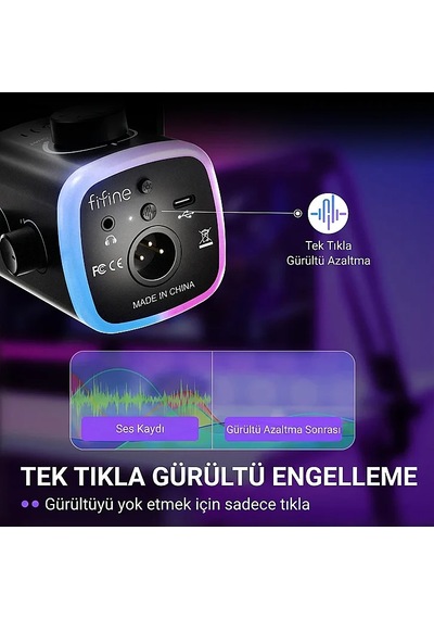 Fifine Ampligame Am9 Hibrit Usb/xlr Yayıncı Mikrofon Seti