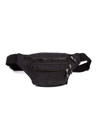 Newish Polo Krinkıl Kumaş Bel Ve Omuz Çantası-free Bag Siyah