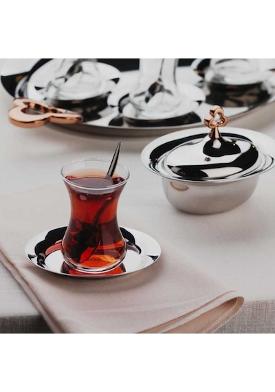 Korkmaz Çintemani Rosa Gold 39 Parça Çay Seti