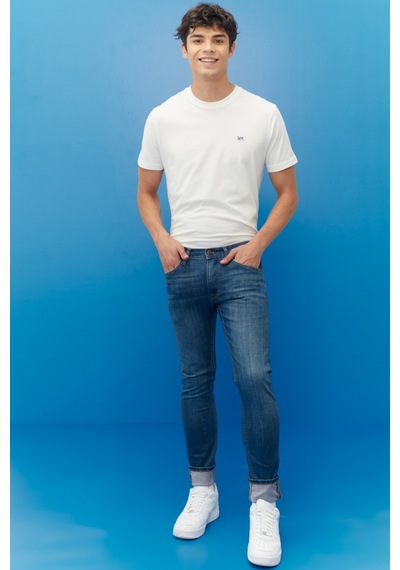 Lee Luke Slim Tapered Esnek Jean Kot Pantolon Mavi