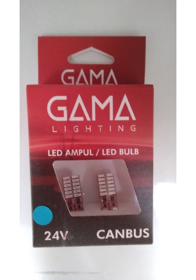 24 Volt T10 Dipsiz Led Ampul Mavi 24 Ledli Gama