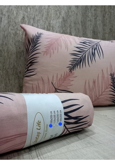 Üntaş Life Somon Siyah Tüy 100x200 Tek Kişilik Lastikli Çarşaf 1 Adet Yastık Kılıfı
