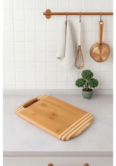 Balsa Bambu Kesme Tahtası-şık Tasarım 20x30 Cm Tex181 Kahverengi