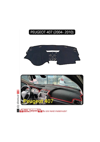 Peugeot 407 2004- 2010 Torpido Koruma Halısı Siyah Kenar