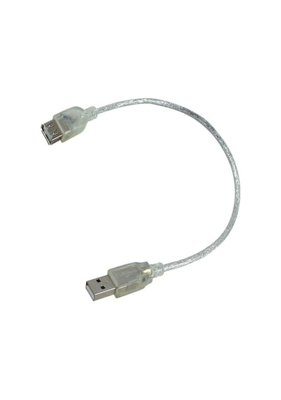 Usb Dişi Erkek 40 Cm Şeffaf Usb Uzatma Kablosu