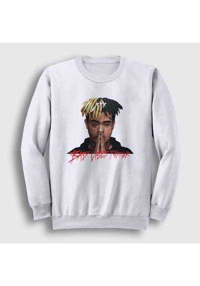 Presmono Unisex Forever Xxxtentacion Sweatshirt Beyaz