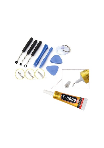 T8000 Ekran Dokunmatik Kapak Yapıştırıcı 15 ML Şeffaf+Tamir Seti