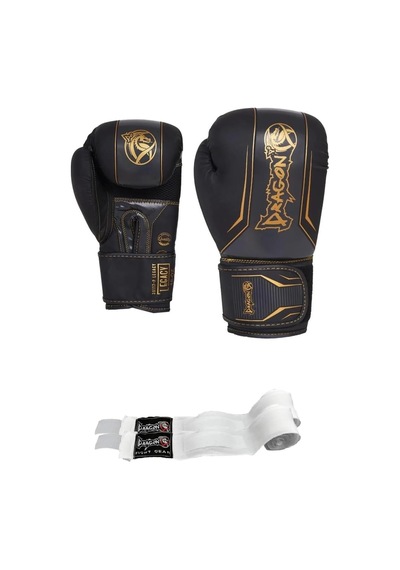 Legacy Kick Boks Eldiveni Bokseldiveni Muay Thai Beyaz Bandajlı 2'li Set Siyah 14 Oz Genel