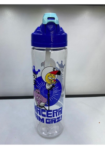 Gıpta Kral Şakir Pipetli 630cc Desenli Tritan Matara Karışık Renk 1 Adet