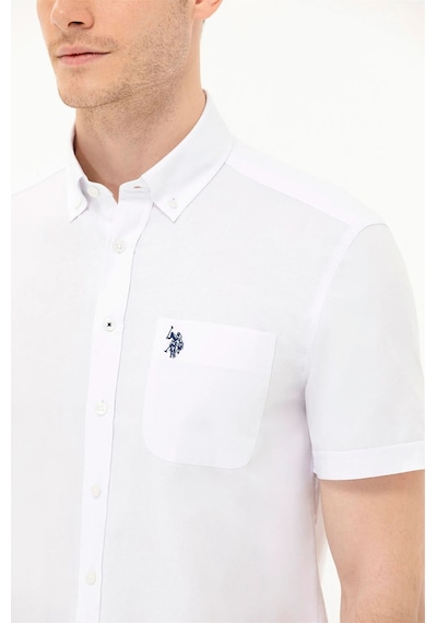 U.s. Polo Assn. Erkek Kısa Kollu Gömlek 1571442 Beyaz