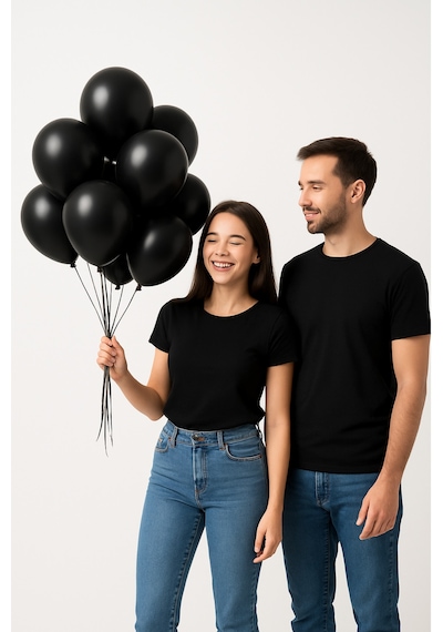 Metalik Balon 11 İnc 28 Cm 10 Adet Parti Doğum Günü Kutlama Süsleri Siyah