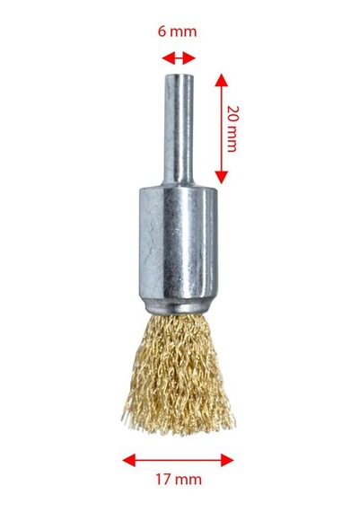6252 Pimli Kalem Kovan Tel Fırça Sarı Telli 17 Mm