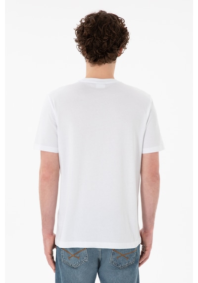 U.S. Polo Assn. Erkek Regular Fit  V Yaka Beyaz Basic Tişört 50305858-VR013