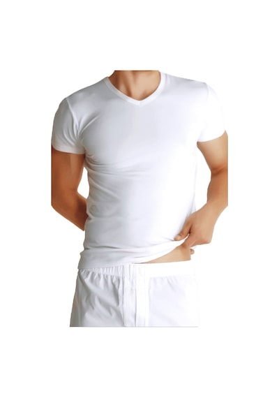 The Don Organic Blended V-Neck - V Yaka Erkek Fanila Beyaz