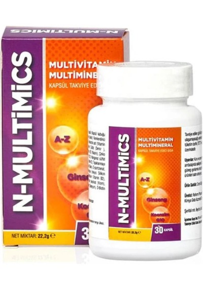 N-Multimics Multivitamin ve Multimineral İçeren Takviye Edici Gıda 30 Kapsül