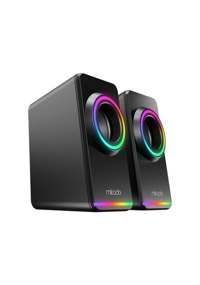Mikado Md-182 2.0 3w 2 Siyah Rgb Aydınlatmalı Usb + 3.5mm Usb 5v Speaker Hoparlör
