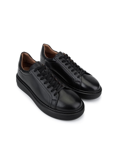 Tamer Tanca Erkek Hakiki Deri Siyah Sneakers & Spor Ayakkabı 1145 2029 Erk Ayk Y26 Sıyah