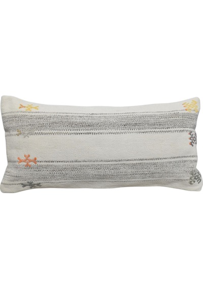 Zehra Abla Halı Yeni El Dokuma Dekoratif Lumbar Kilim Kırlent Yastık Kılıfı 6625 Çok Renkli