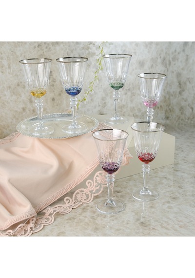 Aryıldız Fiona 6'lı Uzun Kadeh Platin 300 Ml Renkli
