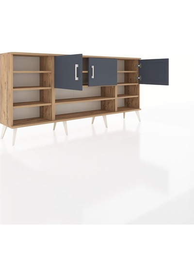 Arges Konsol 9 Raflı 3 Kapaklı 176x30x83 Çam-antrasit/çam Antrasit/çam Arges Konsol 9 Raflı 3 Kapaklı 176x30x83 Çam-antrasit/çam Antrasit/çam
