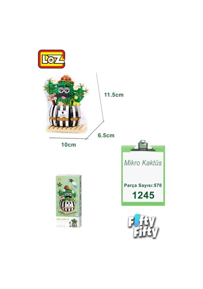 Loz Mikro Bitki Kaktüs -lz1245 578 Parça Oyuncak Yapım Seti