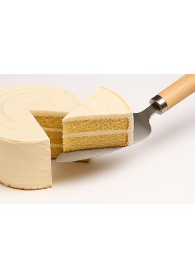 Bambu Saplı Paslanmaz Çelik Pasta Servis Spatulası,tırtık Kenarlı Pasta Pizza Servis Spatulası,velor Home. 0