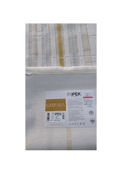 Ipek Mekik Halı Gaspara 14960 Akrilik Yün Dokuma 200x300 6m2 Halı Krem Gri Gold
