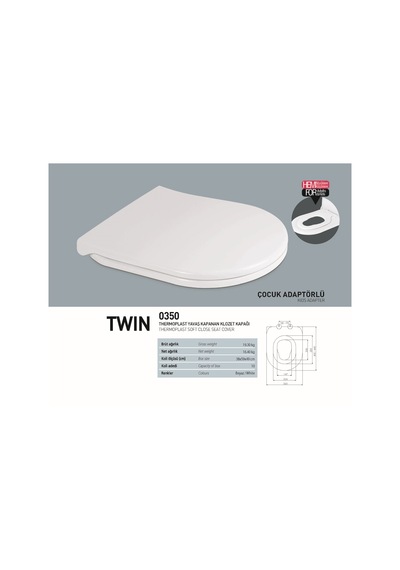 Nkp Twin Yavaş Kapanan Klozet Kapağı - Çocuk Adaptörlü Thermoplast Diğer