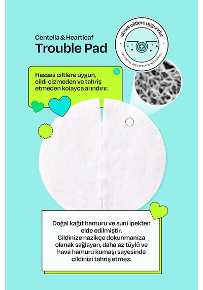 Edıtb Akneli Ciltler İçin Yatıştırıcı Tonikli Ped EDIT.B Calming Tok Cica Trouble Toner Pad 70 adet