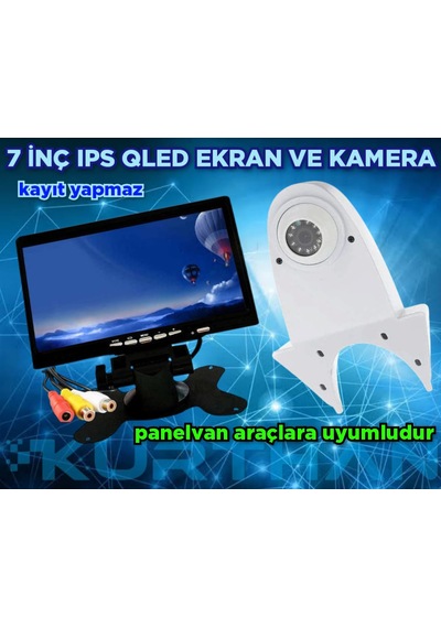 7'' Qled Ips Ekran Ve Beyaz Tepe Kamera Panelvan Uyumlu 12v