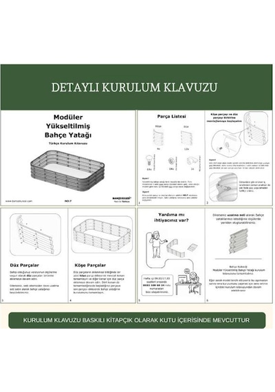 Modüler Yükseltilmiş Bahçe Yatağı Yükseltilmiş Sebze Yatağı No:7 140x85 Gri