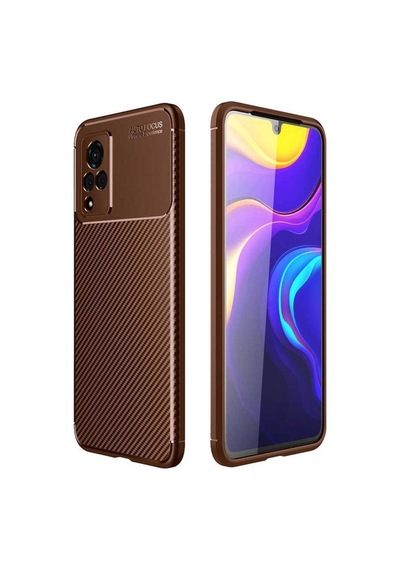 Vivo V21 Kılıf Zore Negro Silikon Kapak Kahverengi