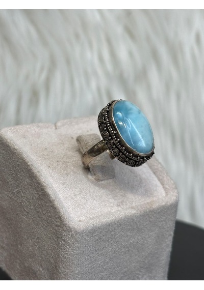 Larimar Doğaltaş Gümüş Yüzük Ovall Diğer