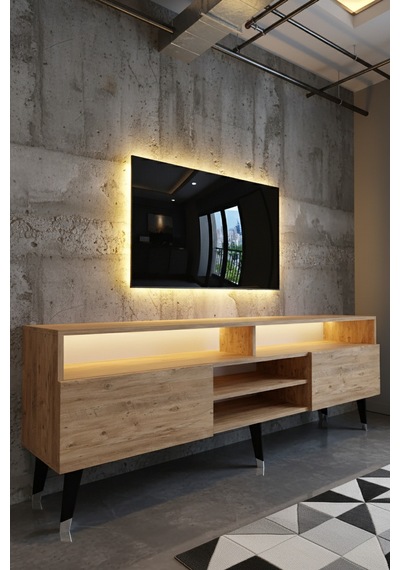 Resital Ledli Tv Sehpası - Led Işıklı - Çam - W9030-6 Atlantikçam