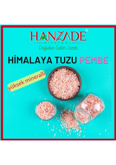 Hanzade Bitkisel Pembe Himalaya Tuzu Granül Tane 1 KG